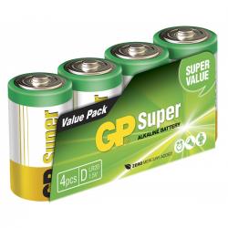 GP Super Alkaline 13A/LR20 D Batteri - 4 stk.